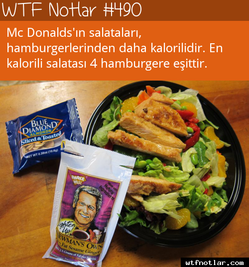 Mc Donalds’ın salatalarının kalorisi
